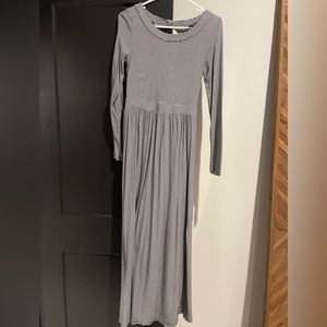 Anthropologie black and white stripe maxi dress size small XS